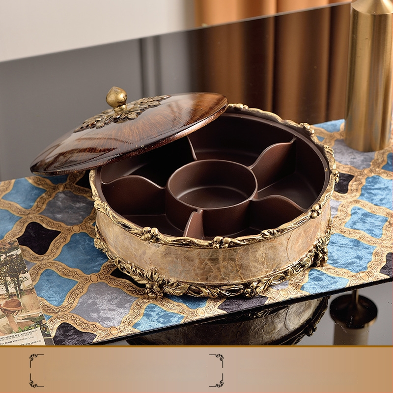 Europos stiliaus dervos vaisių lėkštė dekoratyvinis rinkinys su servetėlių dėžute, galimybė pritaikyti