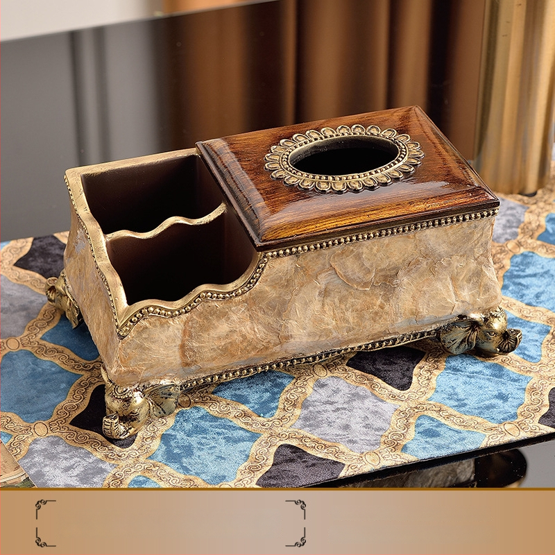 Europos stiliaus dervos vaisių lėkštė dekoratyvinis rinkinys su servetėlių dėžute, galimybė pritaikyti