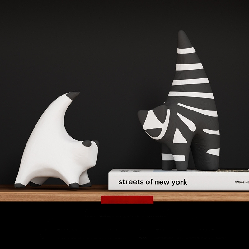 Kerámia absztrakt geometriai figura szobor – egyszerű, modern stílusban, Craftsman Thirteen márkával (Készítő kód 553186337)