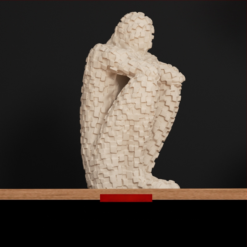 Kerámia absztrakt geometriai figura szobor – egyszerű, modern stílusban, Craftsman Thirteen márkával (Készítő kód 553186337)