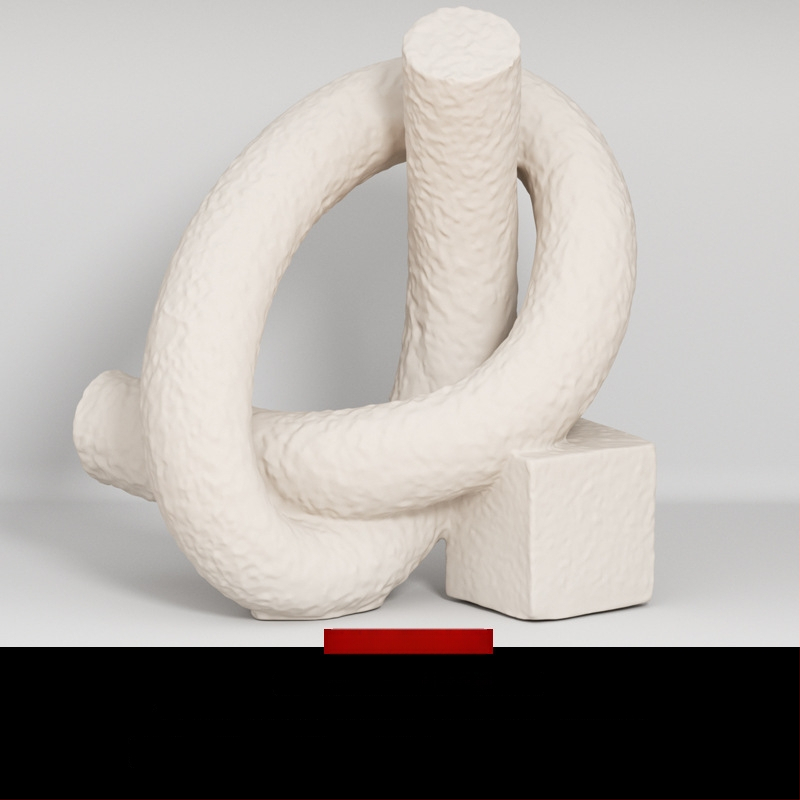 Kerámia absztrakt geometriai figura szobor – egyszerű, modern stílusban, Craftsman Thirteen márkával (Készítő kód 553186337)