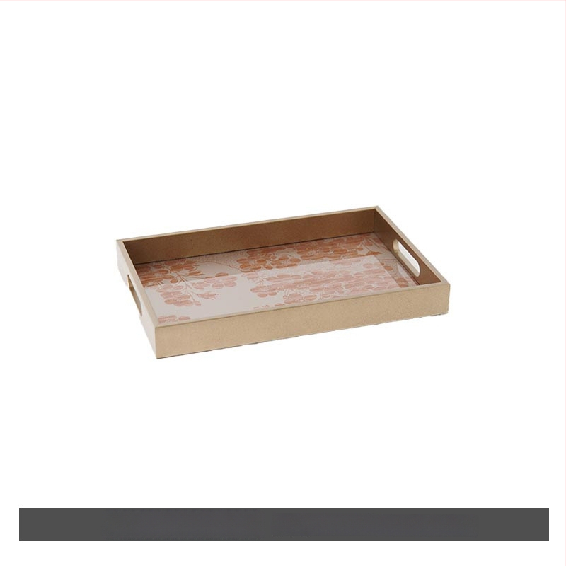 Stiklinė dekoratyvinė padėklas, šiuolaikiškas minimalistinis stilius, standartinis įpakavimas, tinkamas svetainei – kavos staliukui, laikymo padėklas