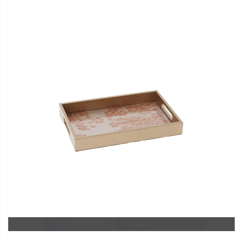 Stiklinė dekoratyvinė padėklas, šiuolaikiškas minimalistinis stilius, standartinis įpakavimas, tinkamas svetainei – kavos staliukui, laikymo padėklas