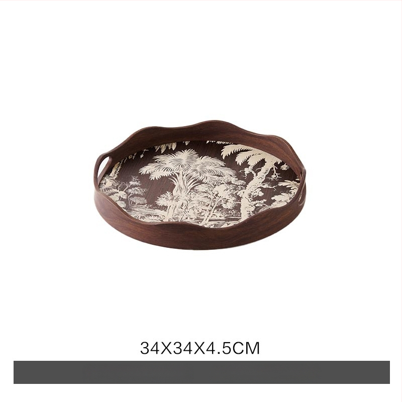 Stiklinė dekoratyvinė padėklas, šiuolaikiškas minimalistinis stilius, standartinis įpakavimas, tinkamas svetainei – kavos staliukui, laikymo padėklas