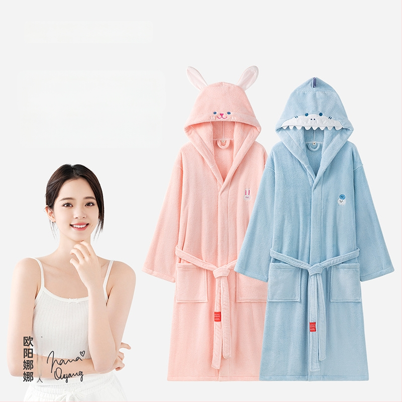 Sanli szülő-gyermek fürdőköpeny korall plüss, 90% poliészter