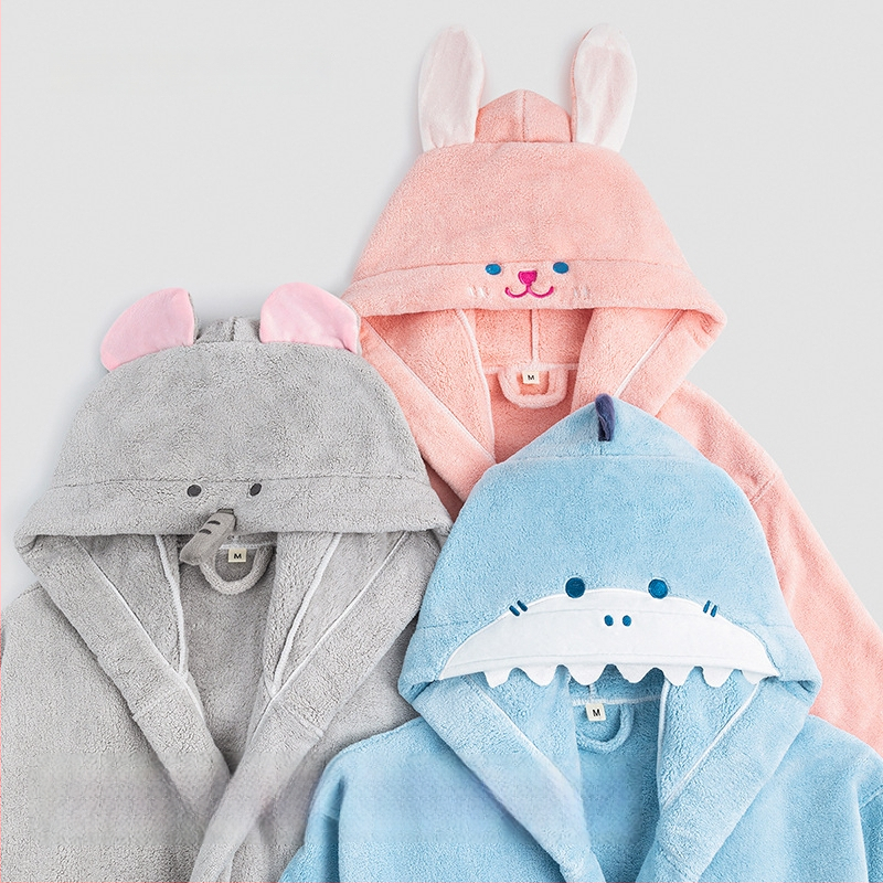 Sanli szülő-gyermek fürdőköpeny korall plüss, 90% poliészter