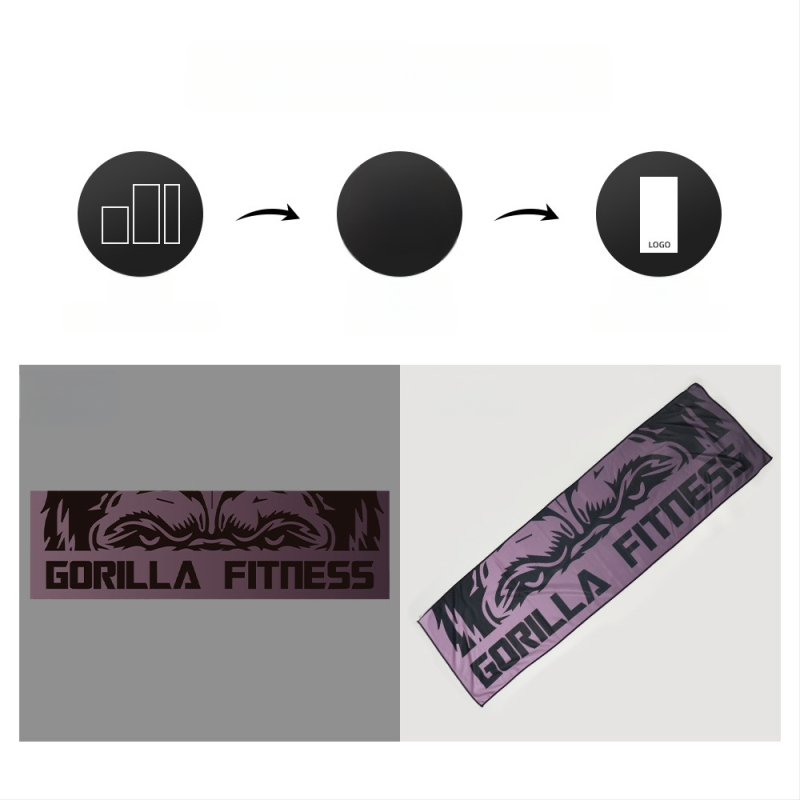 Sporttörölköző hímzett mintával, poliÉSészter, 160 g, 5–10 s nedvességfelszívás, logó nyomtatása elérhető