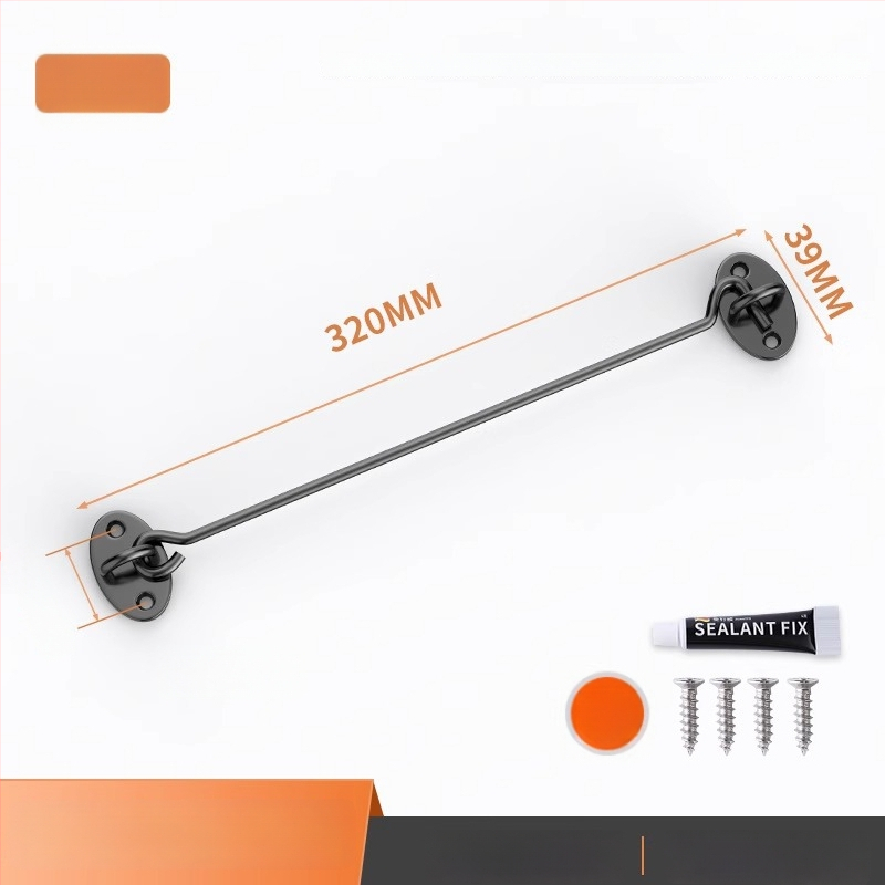 Slankiojančių durų spyna – be gręžimo, nerūdijantis plienas, šlifuotas paviršius, Tipo A spyna