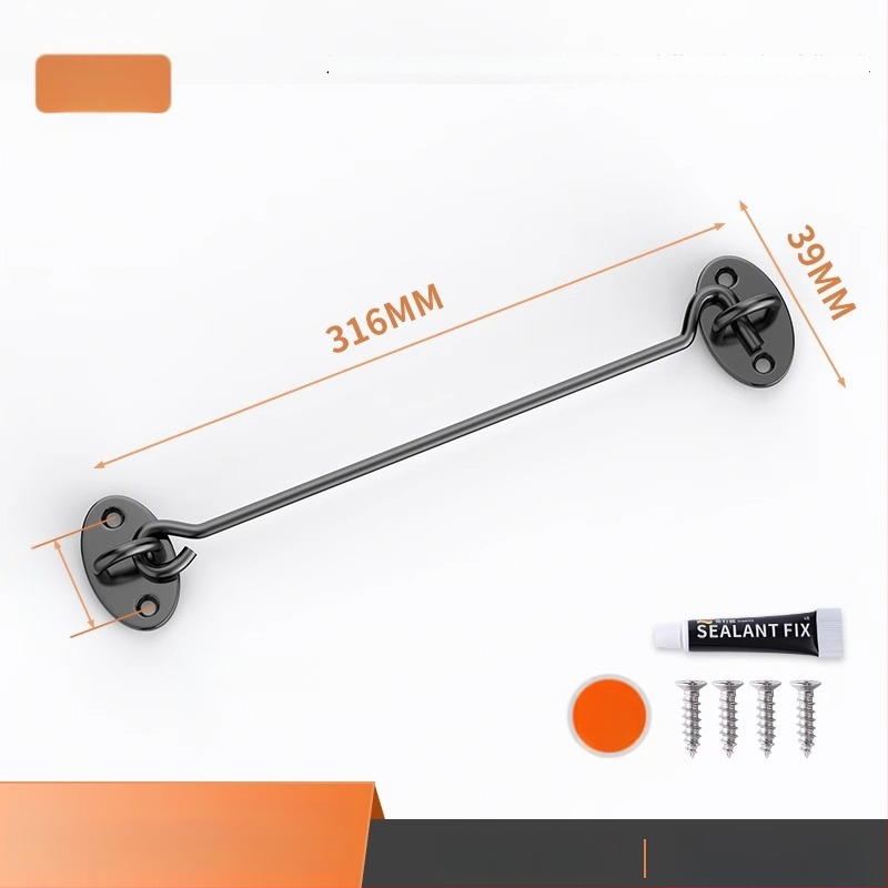 Slankiojančių durų spyna – be gręžimo, nerūdijantis plienas, šlifuotas paviršius, Tipo A spyna