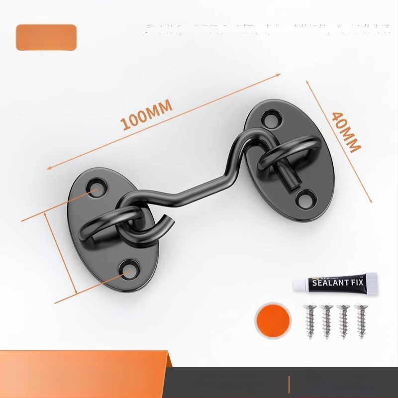 Slankiojančių durų spyna – be gręžimo, nerūdijantis plienas, šlifuotas paviršius, Tipo A spyna