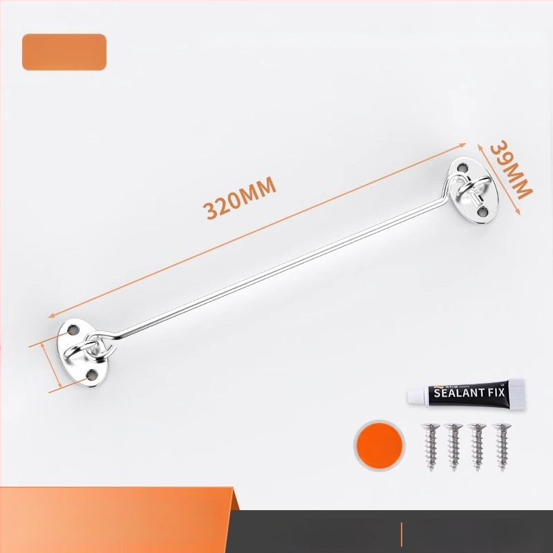 Slankiojančių durų spyna – be gręžimo, nerūdijantis plienas, šlifuotas paviršius, Tipo A spyna