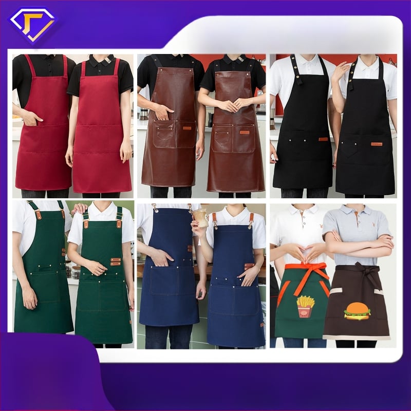 Priekšauts no auduma, bez piedurknēm, pret netīrumiem, ūdensnecaurlaidīgs un eļļas atgrūdošs, ar logotipa druku (bez piedurknēm; audums; pret netīrumiem; ūdensnecaurlaidīgs; logotipa druka)