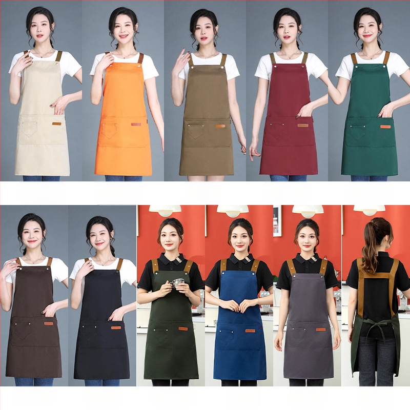 Priekšauts no auduma, bez piedurknēm, pret netīrumiem, ūdensnecaurlaidīgs un eļļas atgrūdošs, ar logotipa druku (bez piedurknēm; audums; pret netīrumiem; ūdensnecaurlaidīgs; logotipa druka)