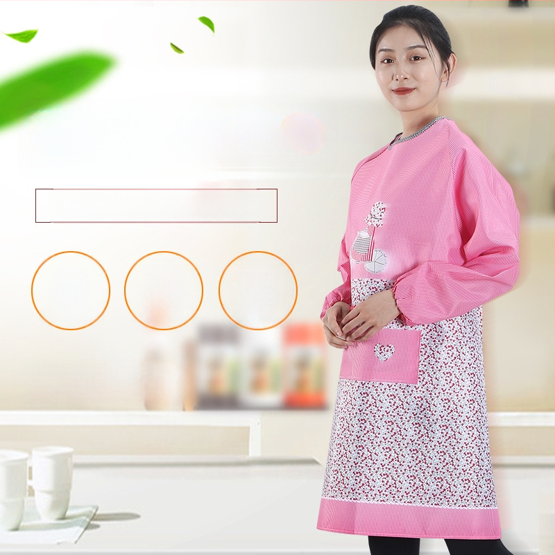 Priekšauts ar garām piedurknēm, Korejas stila, poliesters, karikatūras raksts, universāls pieaugušajiem