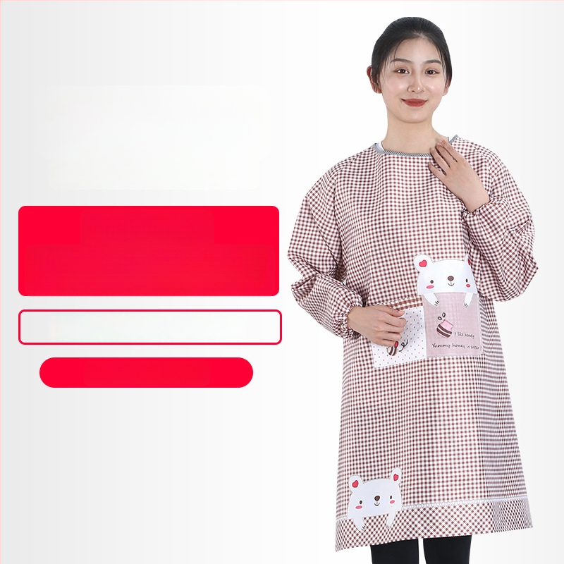 Priekšauts ar garām piedurknēm, Korejas stila, poliesters, karikatūras raksts, universāls pieaugušajiem