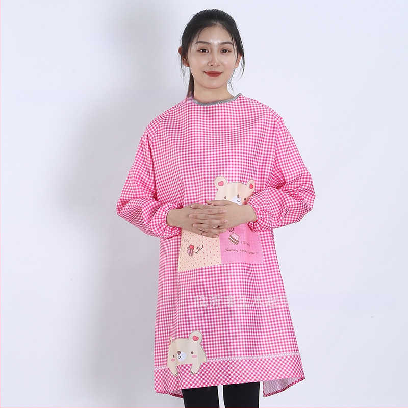 Priekšauts ar garām piedurknēm, Korejas stila, poliesters, karikatūras raksts, universāls pieaugušajiem