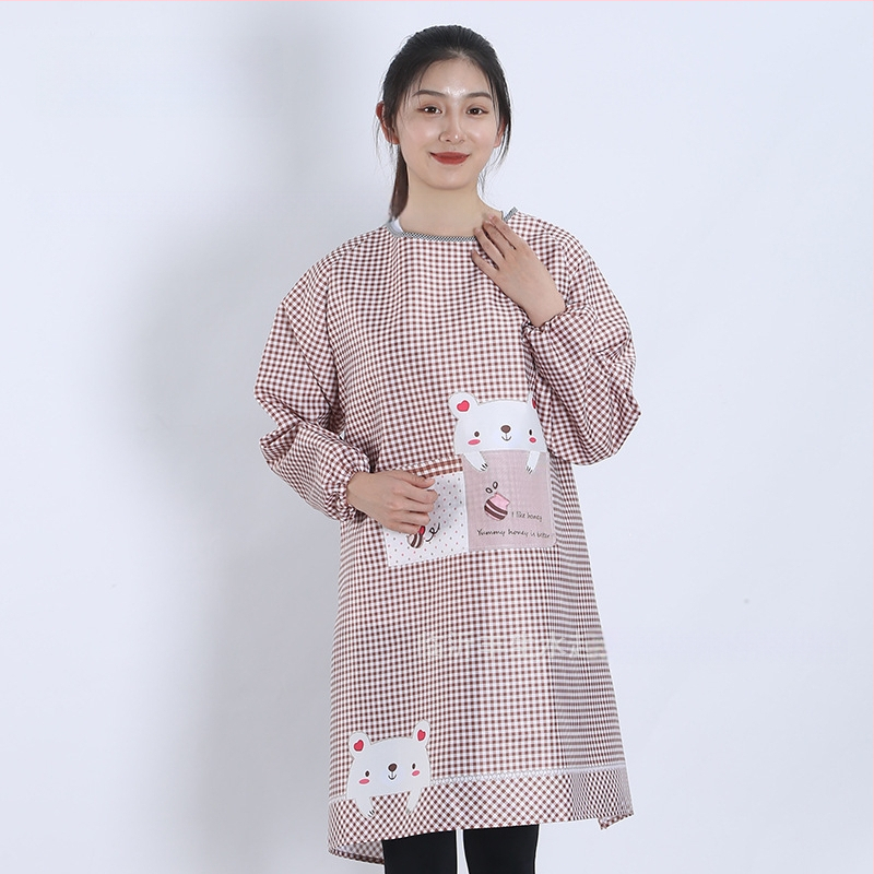 Priekšauts ar garām piedurknēm, Korejas stila, poliesters, karikatūras raksts, universāls pieaugušajiem