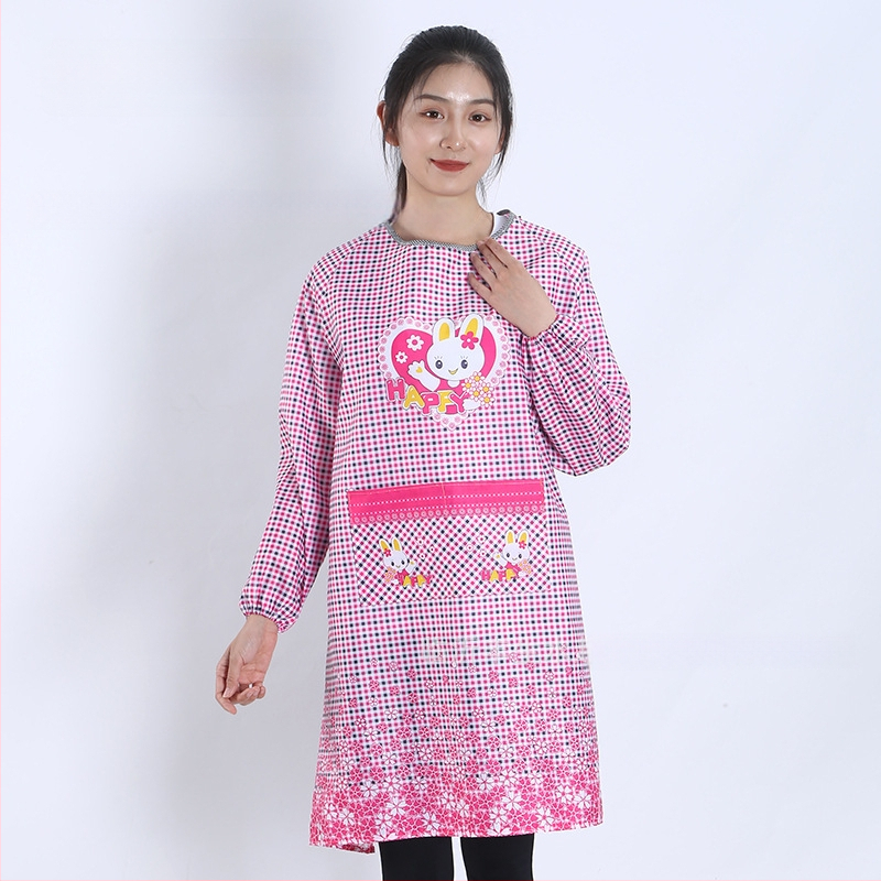 Priekšauts ar garām piedurknēm, Korejas stila, poliesters, karikatūras raksts, universāls pieaugušajiem