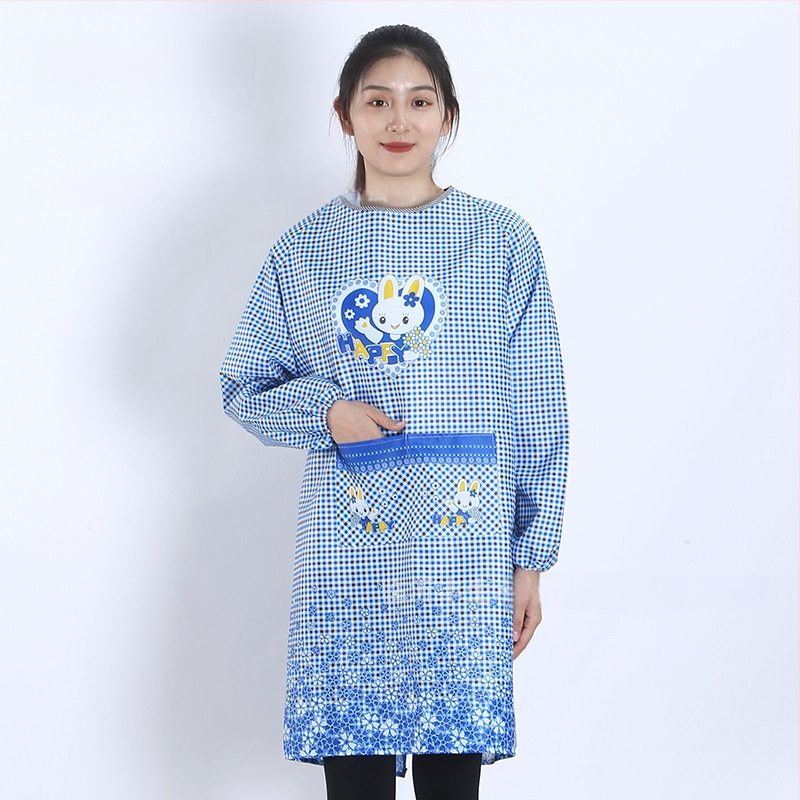 Priekšauts ar garām piedurknēm, Korejas stila, poliesters, karikatūras raksts, universāls pieaugušajiem