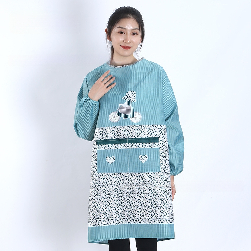 Priekšauts ar garām piedurknēm, Korejas stila, poliesters, karikatūras raksts, universāls pieaugušajiem