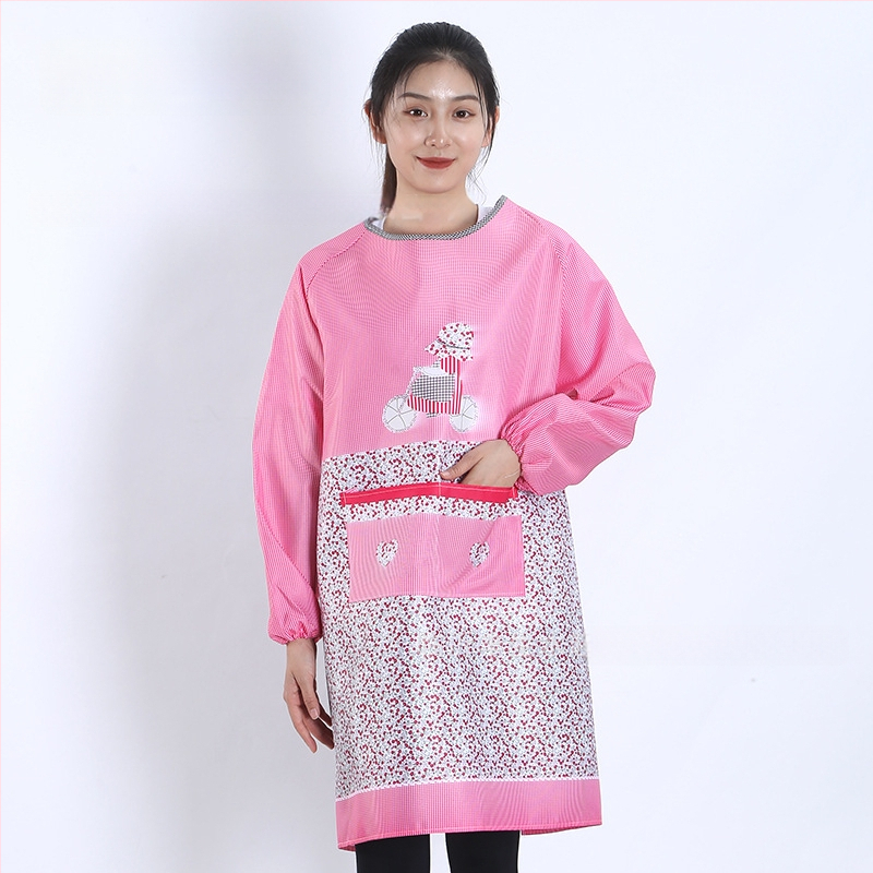 Priekšauts ar garām piedurknēm, Korejas stila, poliesters, karikatūras raksts, universāls pieaugušajiem