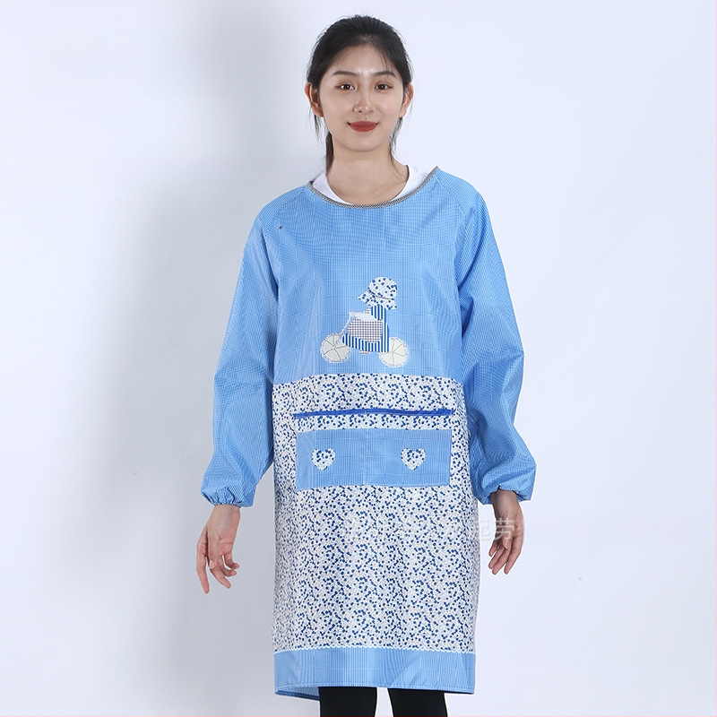 Priekšauts ar garām piedurknēm, Korejas stila, poliesters, karikatūras raksts, universāls pieaugušajiem