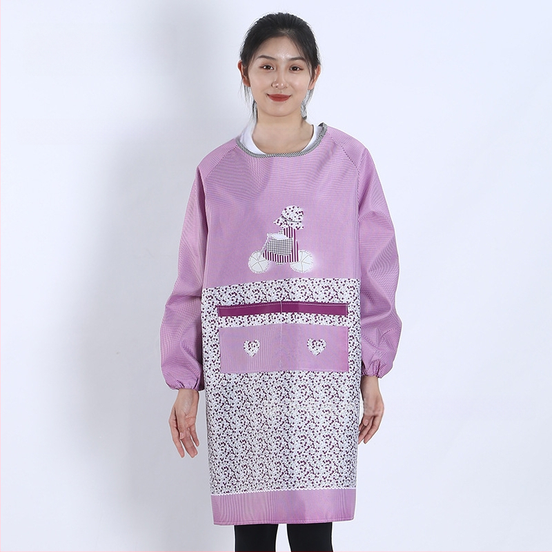 Priekšauts ar garām piedurknēm, Korejas stila, poliesters, karikatūras raksts, universāls pieaugušajiem