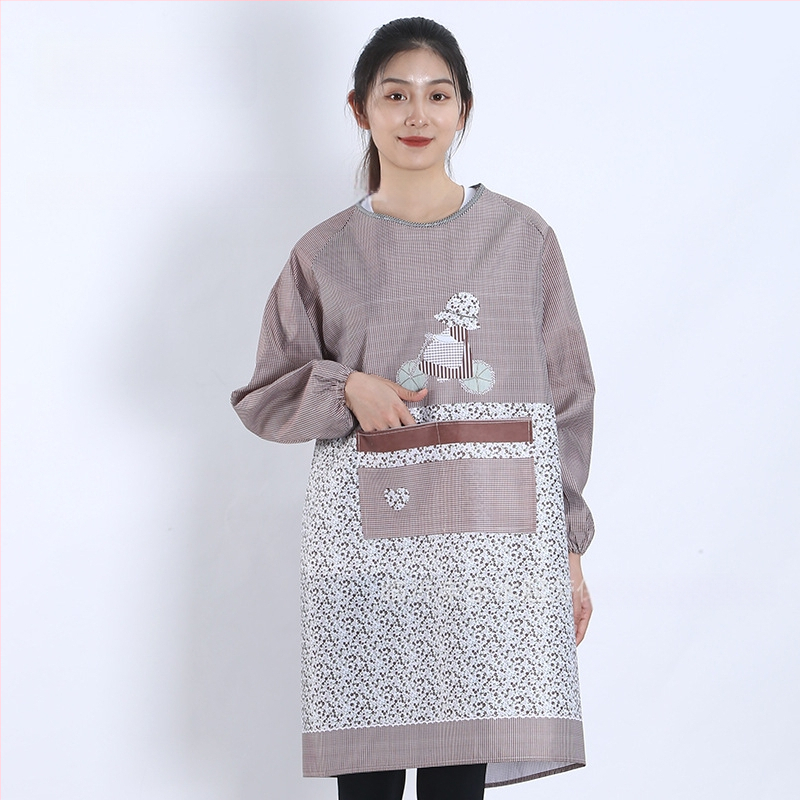 Priekšauts ar garām piedurknēm, Korejas stila, poliesters, karikatūras raksts, universāls pieaugušajiem