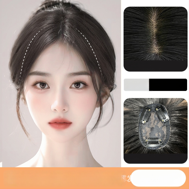 Parūka ar astoņzīmju bangs, slīpa bangs, palielina apjomu vainagā, zīdaini mati, mehāniska apstrāde