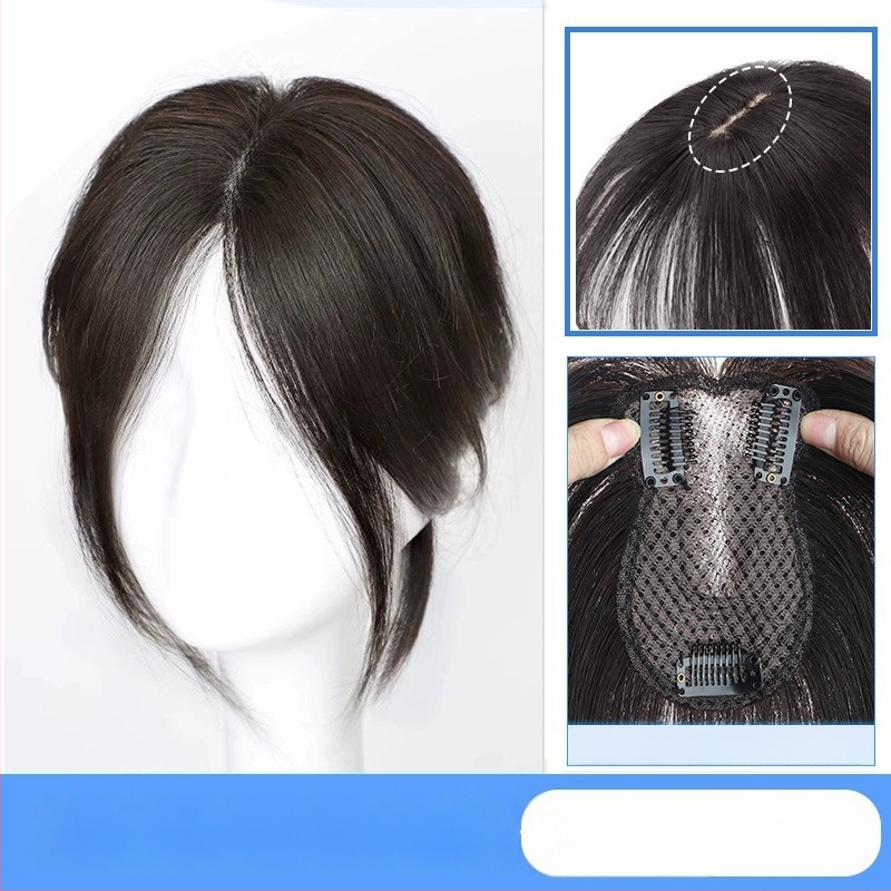 Parūka ar astoņzīmju bangs, slīpa bangs, palielina apjomu vainagā, zīdaini mati, mehāniska apstrāde