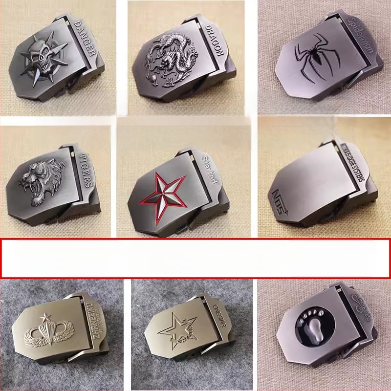 Катарама за колан от платно, гладка цинкова сплав, правоъгълна форма, закопчаване с щракване, дизайн с букви