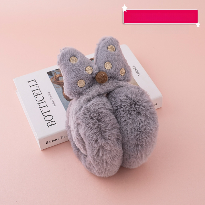 Laste plüüs kõrvakaitsed – talvine soojus, kokkupandav, karikatuurimuster