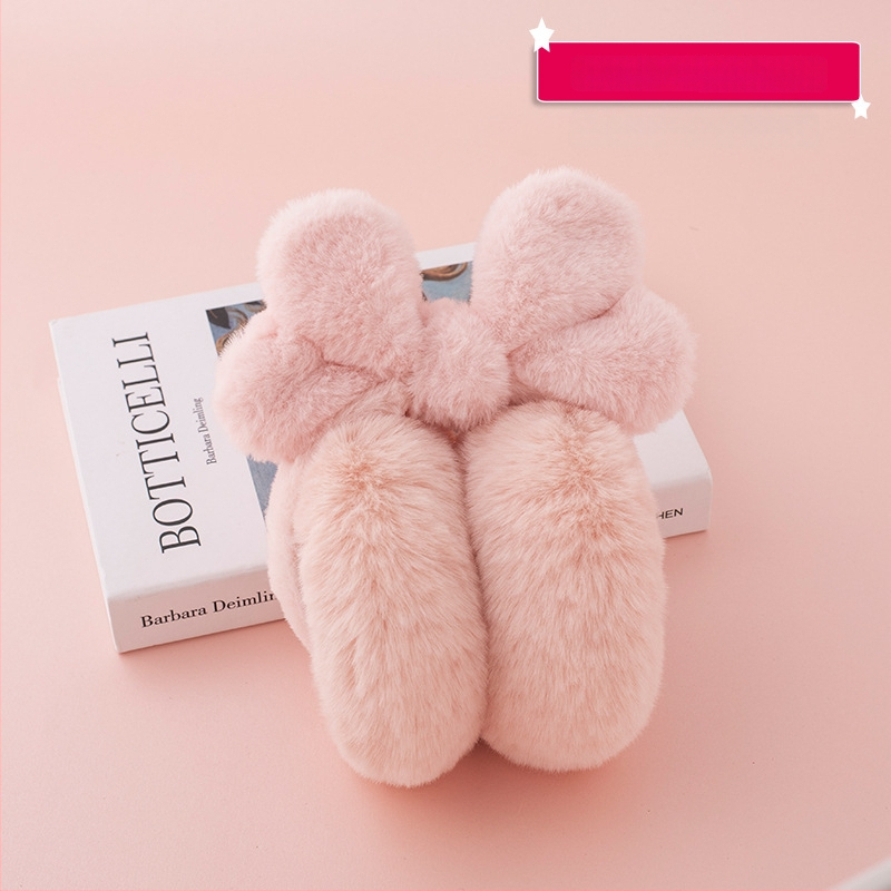 Laste plüüs kõrvakaitsed – talvine soojus, kokkupandav, karikatuurimuster