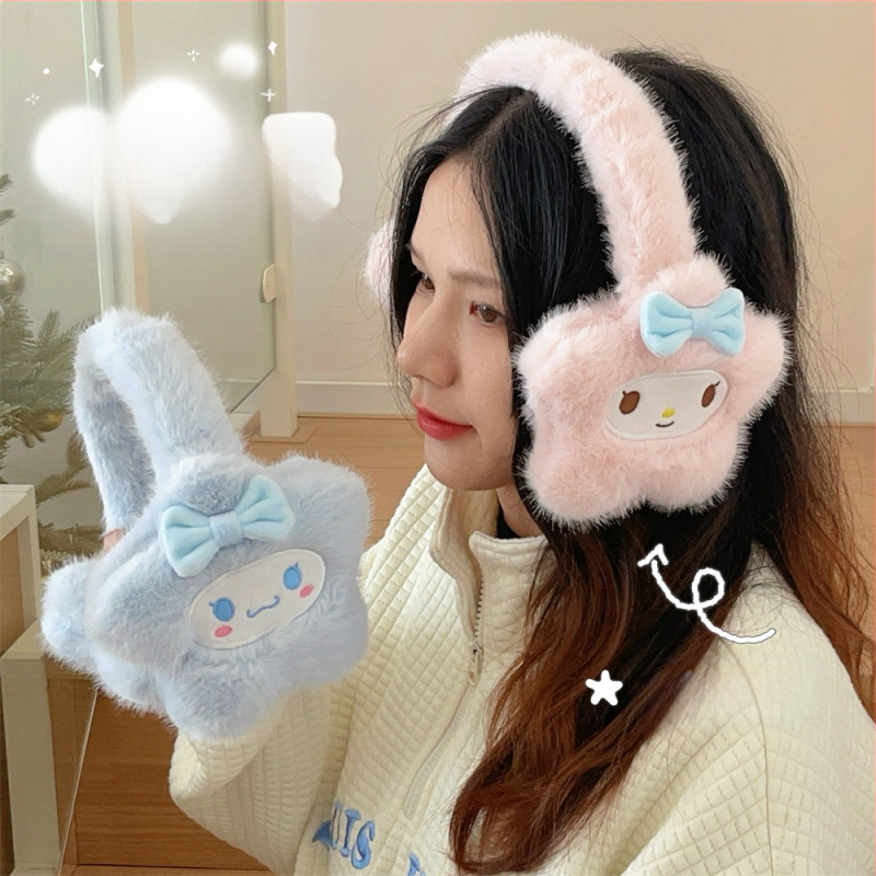 Pliisidest kõrvakaitsmega tähe kujuline — karikatuuristiil, soojad talveks ja sügisele, väliskasutuseks, naistele