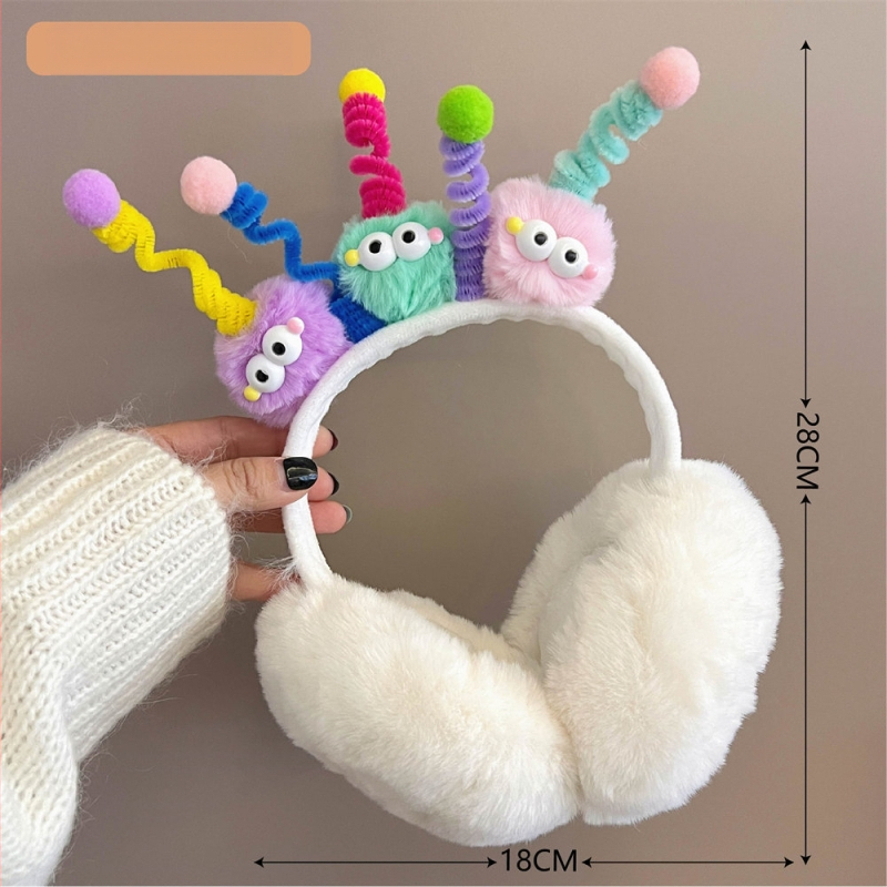 Pliisidest kõrvakaitsmega tähe kujuline — karikatuuristiil, soojad talveks ja sügisele, väliskasutuseks, naistele