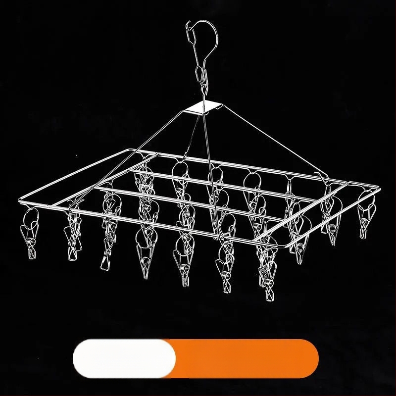 Ανοξείδωτο ράφι στέγνωσης με 20 κλιπ, διπλού επιπέδου, ανθεκτικό στον άνεμο, για κάλτσες, φουλάρια και γραβάτες