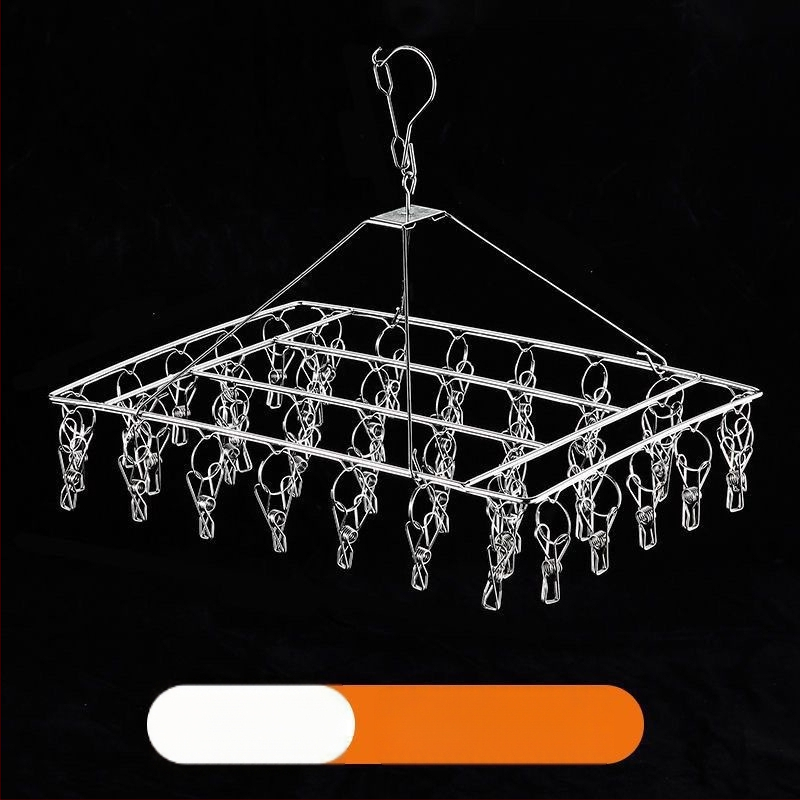 Ανοξείδωτο ράφι στέγνωσης με 20 κλιπ, διπλού επιπέδου, ανθεκτικό στον άνεμο, για κάλτσες, φουλάρια και γραβάτες