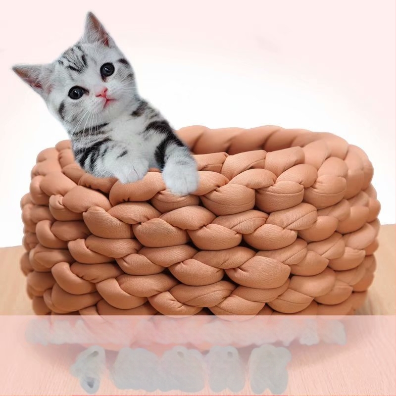 Kézzel kötött pamut takaró kisállatoknak, töltött középponttal, 7S fonalat, egy szál, durva kötés, fonal Forma: Tuan Line, Yinuo márka