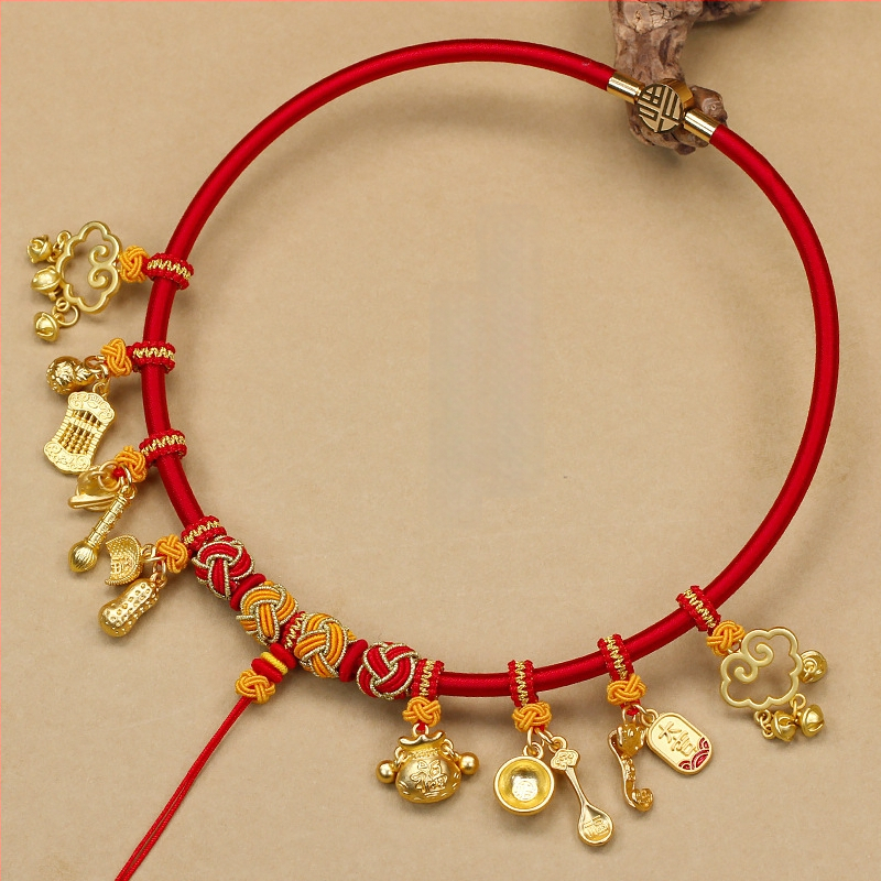 Bērnu kaklarota ar ilgas dzīves amuletu, aukla, U forma, O ķēde, 31–40 cm