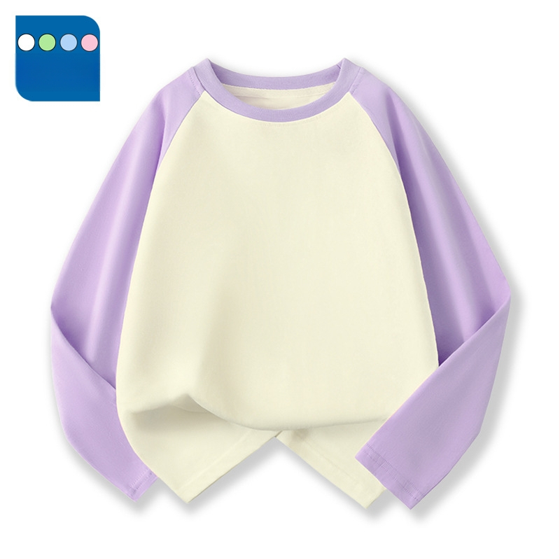 Vaikų raglano ilgų rankovių marškinėliai iš 100% medvilnės, apvalus kaklas, vienalytė spalva, drėgmės reguliavimas, švelnus paviršius, tinkamas pavasariui ir rudeniui, vaikams 3–8 ir 8+ metų