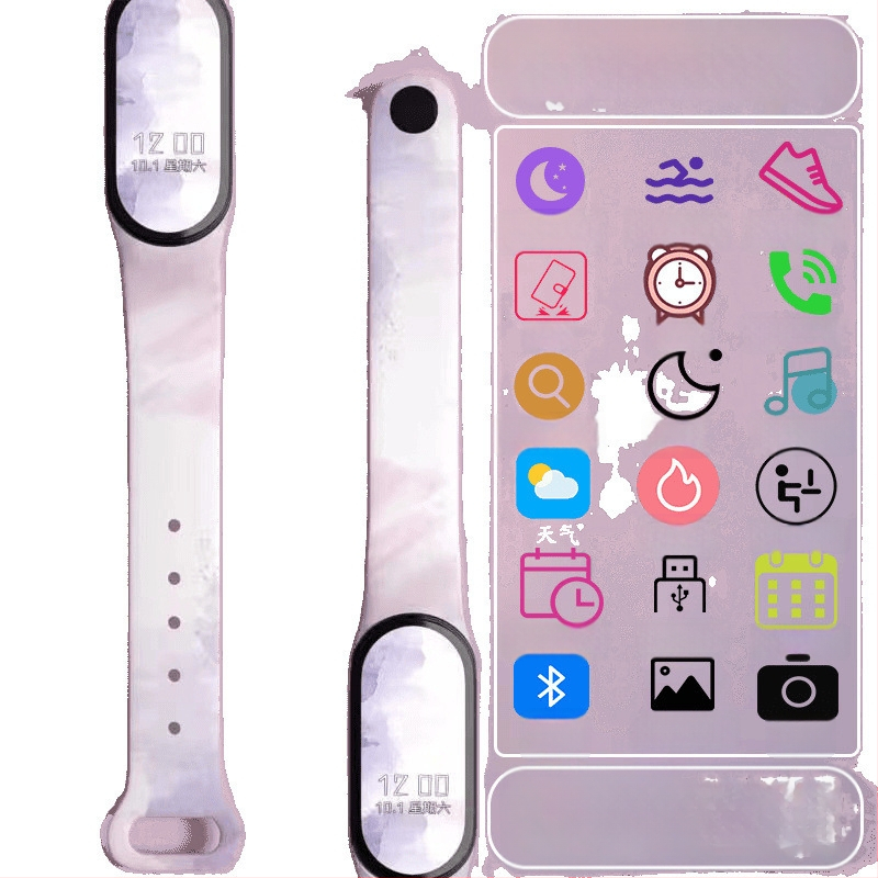 Gyerekeknek szánt okos karkötő – lépésszámláló, pulzusmérés, újratölthető, Android-kompatibilis, szilikon szíj, alumínium ötvözet tok