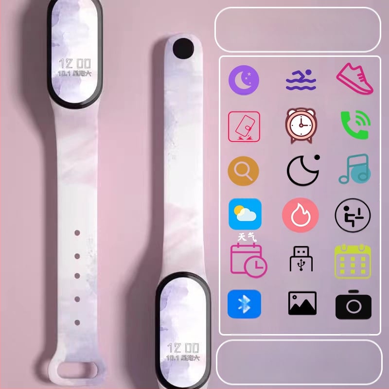 Gyerekeknek szánt okos karkötő – lépésszámláló, pulzusmérés, újratölthető, Android-kompatibilis, szilikon szíj, alumínium ötvözet tok