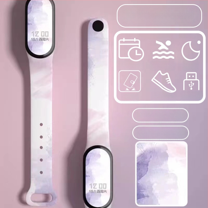 Gyerekeknek szánt okos karkötő – lépésszámláló, pulzusmérés, újratölthető, Android-kompatibilis, szilikon szíj, alumínium ötvözet tok