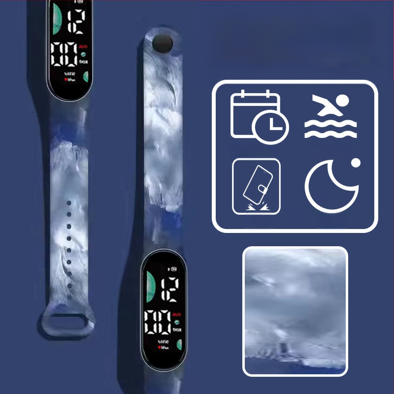 Gyerekeknek szánt okos karkötő – lépésszámláló, pulzusmérés, újratölthető, Android-kompatibilis, szilikon szíj, alumínium ötvözet tok