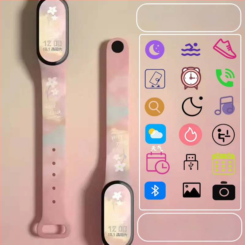 Gyerekeknek szánt okos karkötő – lépésszámláló, pulzusmérés, újratölthető, Android-kompatibilis, szilikon szíj, alumínium ötvözet tok