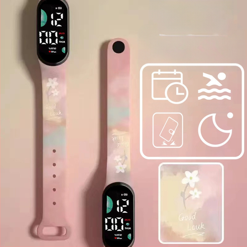 Gyerekeknek szánt okos karkötő – lépésszámláló, pulzusmérés, újratölthető, Android-kompatibilis, szilikon szíj, alumínium ötvözet tok