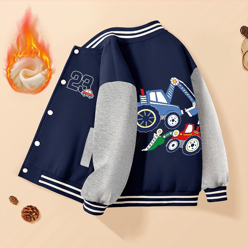 Vaikų berniukų kasdieninė striukė, išorė 60% poliesteris, pamušalas iš medvilnės, be gobtuvo, be apykaklės, storas išorinis audinys, žiemos modelis 2024