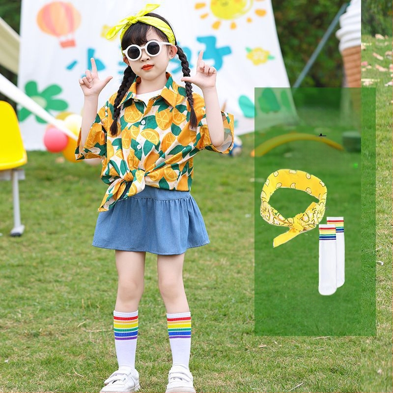 Vaikų šokių kostiumas Hong Kong stiliaus — unisex, amžiaus grupė 3-8 metų, vasara, medvilnės-poliesterio mišinys