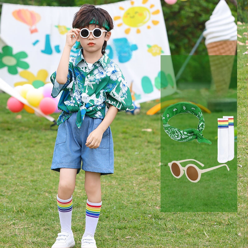 Vaikų šokių kostiumas Hong Kong stiliaus — unisex, amžiaus grupė 3-8 metų, vasara, medvilnės-poliesterio mišinys