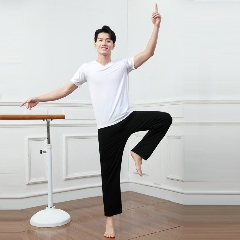 Vyrų šokių komplektas – viršus ir kelnės iš modalinio audinio, vasara, Lotynų ir etniniai šokiai